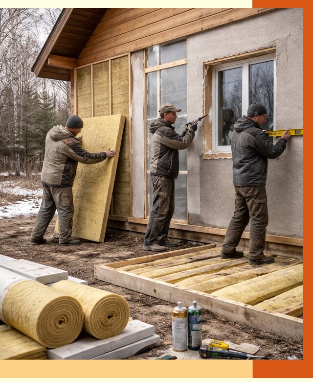 Утепление дачного дома в Россоши от 4925 руб/м2 — недорого | ТепломастерРсс