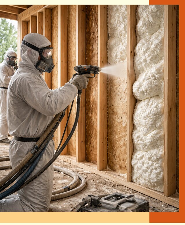 Утепление каркасного дома ППУ в Россоши от 2903 руб./м2 — работа под ключ | ТепломастерРсс