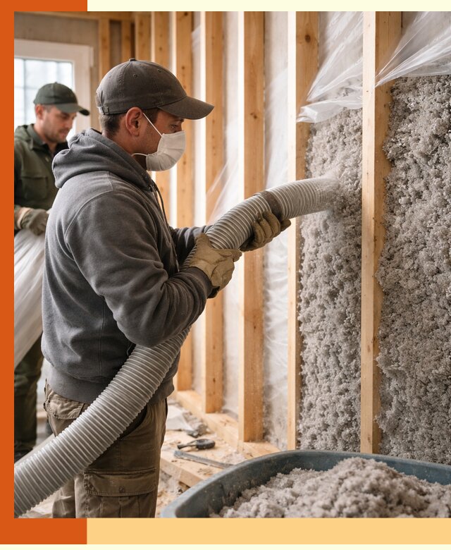 Утепление каркасного дома эковатой в Россоши — качественно и надолго