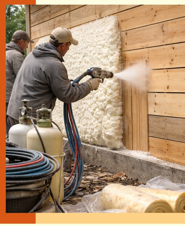 Утепление деревянного дома пенополиуретаном в Россоши