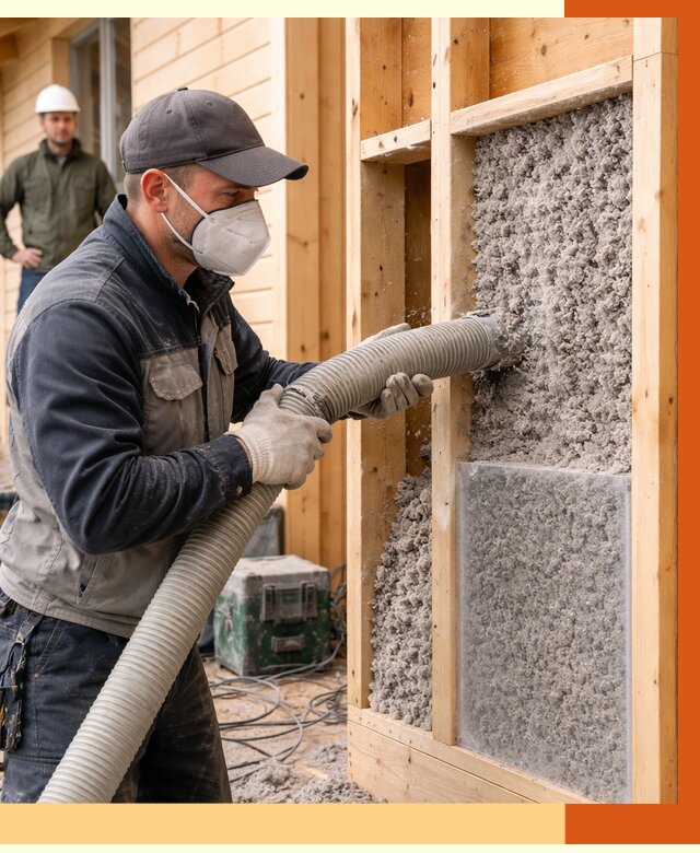 Утепление дома из бруса эковатой в Россоши от 1918 руб/м2 | ТепломастерРсс