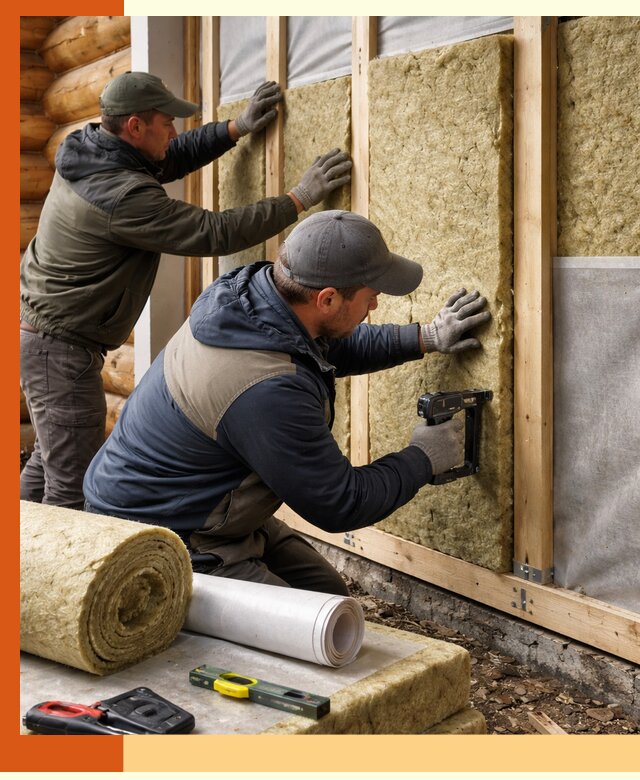 Утепление бревенчатого дома под ключ в Россоши