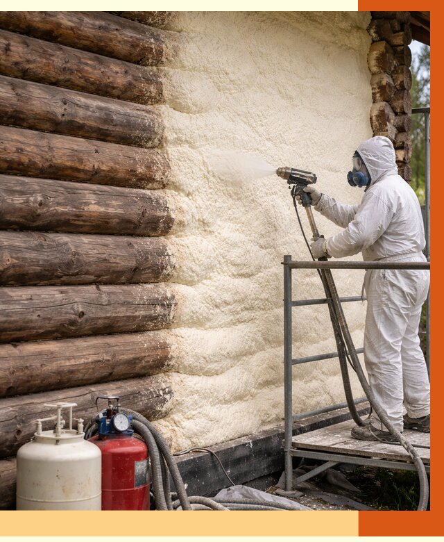 Утепление бревенчатого дома ППУ в Россоши под ключ от 6481 руб. | ТепломастерРсс