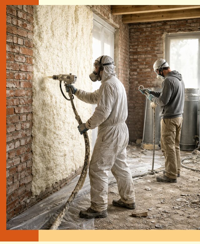 Утепление кирпичного дома пенополиуретаном в Россоши