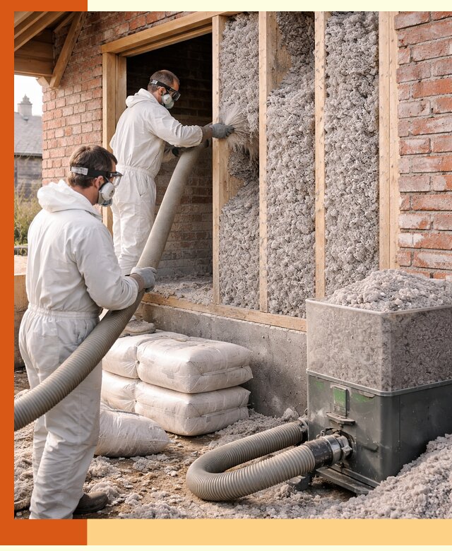 Утепление кирпичного дома эковатой в Россоши