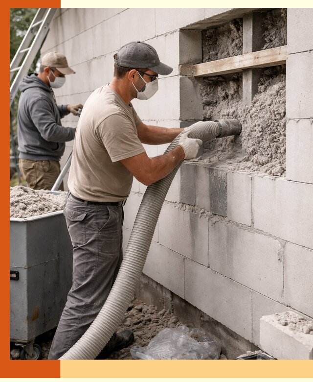 Утепление дома из газобетона эковатой в Россоши