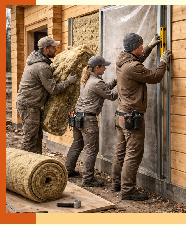 Утепление дома из двойного бруса в Россоши качественно и надёжно