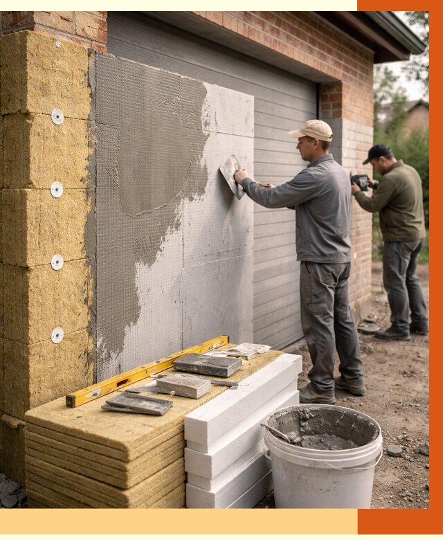 Утепление гаража снаружи в Россоши от 4355 руб. за м2 — наружное утепление под ключ | ТепломастерРсс