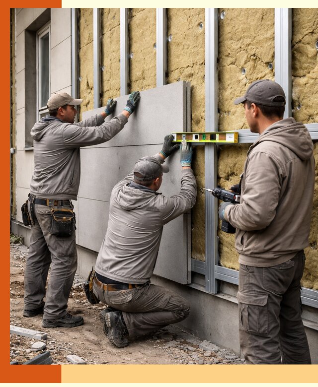 Утепление вентилируемого фасада под ключ в Россоши