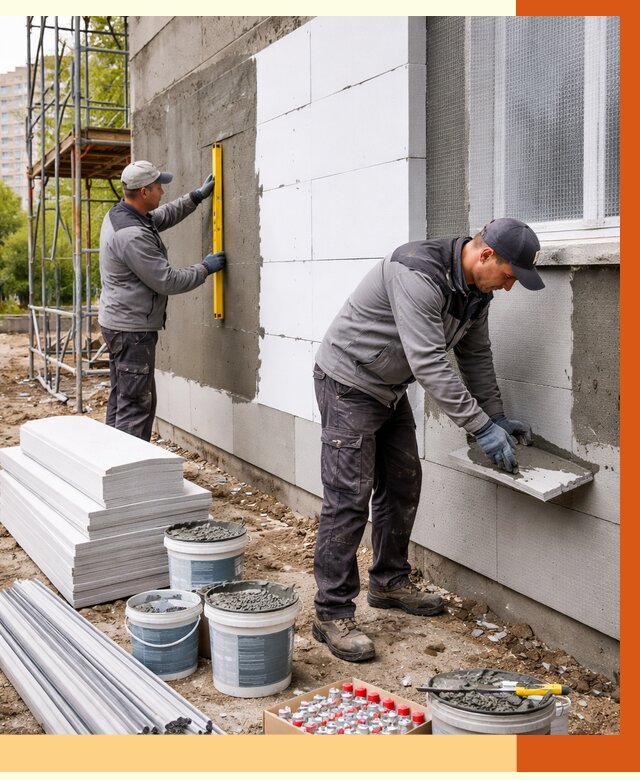 Утепление фасада и стен снаружи в Россоши от 4355 руб. | ТепломастерРсс