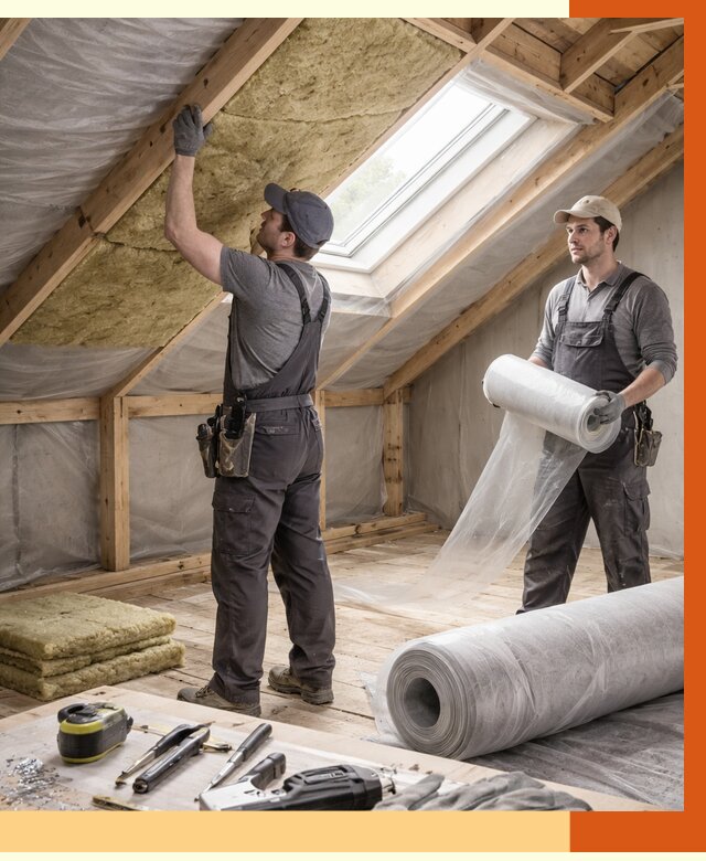 Утепление крыши изнутри мансарды в Россоши от 4355 руб./м² | ТепломастерРсс