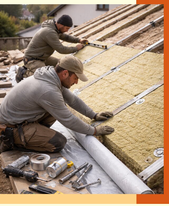 Утепление крыши снаружи в Россоши под ключ от 1244 руб./м2 | ТепломастерРсс