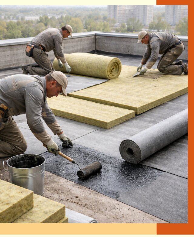 Утепление плоской крыши в Россоши от 7466 руб./м2 под ключ | ТепломастерРсс