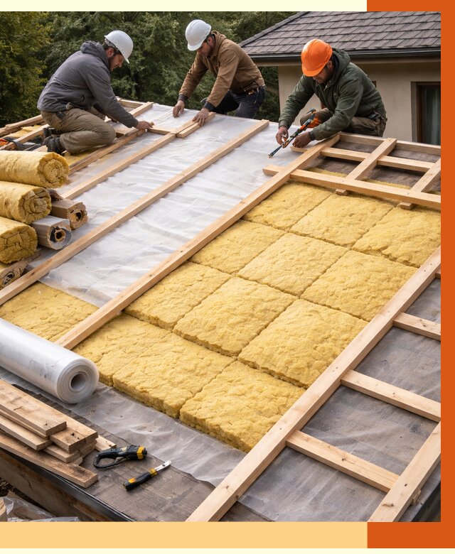 Утепление скатной крыши в Россоши от 1296 руб./м2 под ключ | ТепломастерРсс