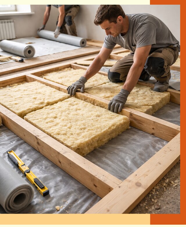 Утепление деревянного пола в Россоши от 1555 руб./м2 под ключ | ТепломастерРсс