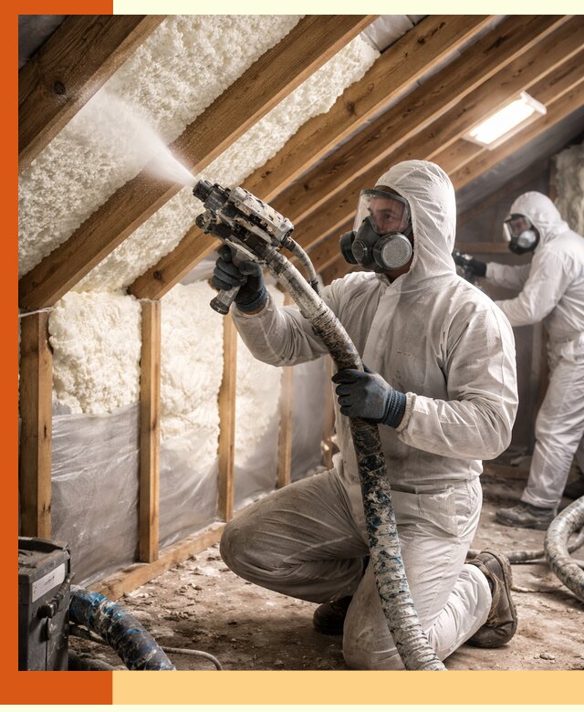 Утепление чердака пенополиуретаном (ППУ) в Россоши