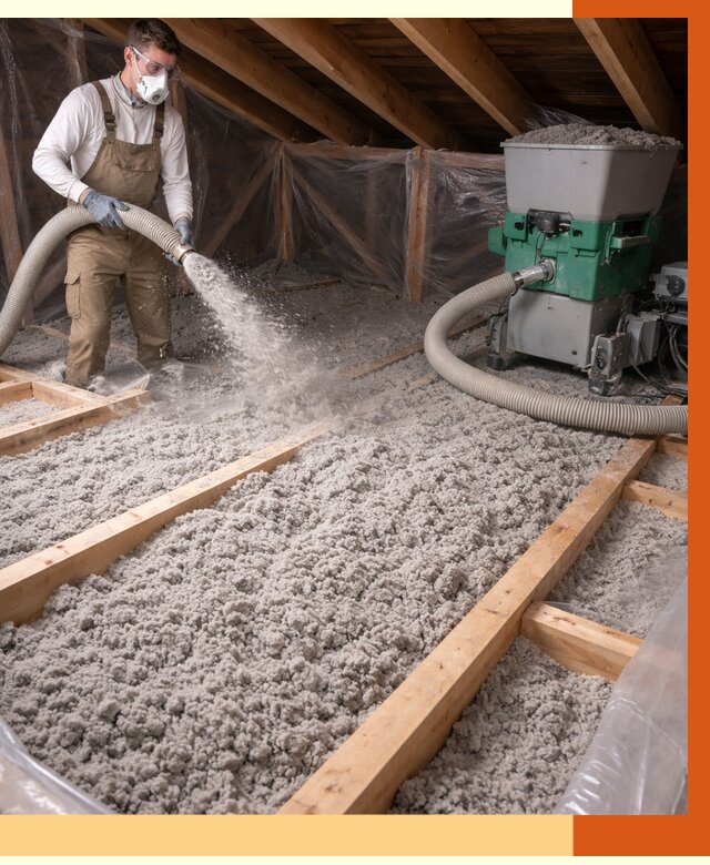 Утепление чердака эковатой в Россоши от 1504 руб/м2 — заказать у ТепломастерРсс