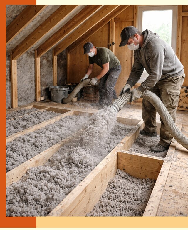 Утепление мансарды эковатой в Россоши с гарантией качества