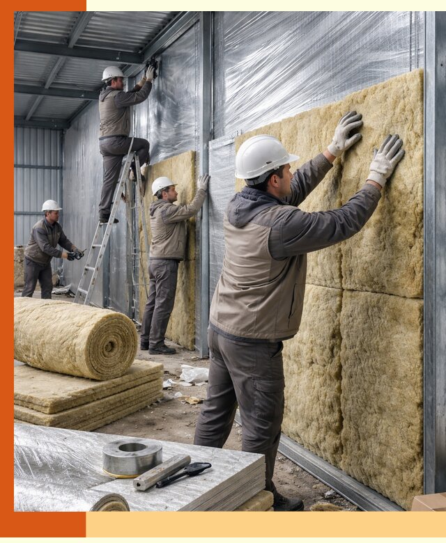 Утепление металлического склада в Россоши: теплоизоляция и герметизация