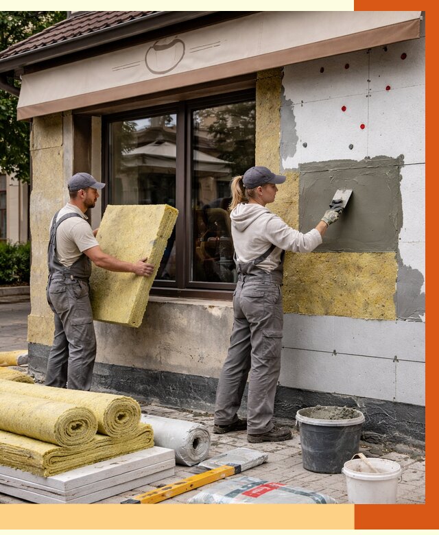 Утепление кафе в Россоши от 4355 руб/м2 — комплексно под ключ | ТепломастерРсс