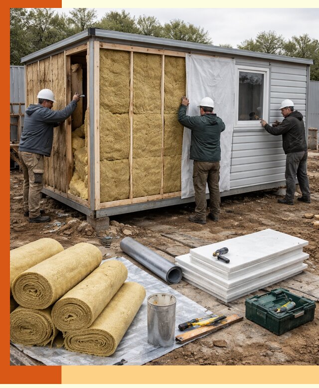 Утепление строительной бытовки под ключ в Россоши для любых условий
