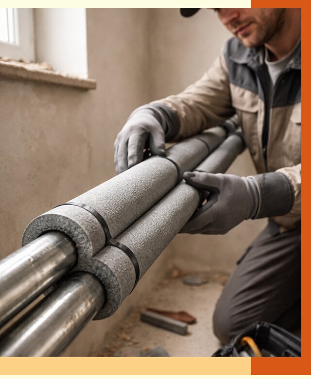 Утепление труб отопления в Россоши от 2955 руб. за м² — услуги под ключ | ТепломастерРсс