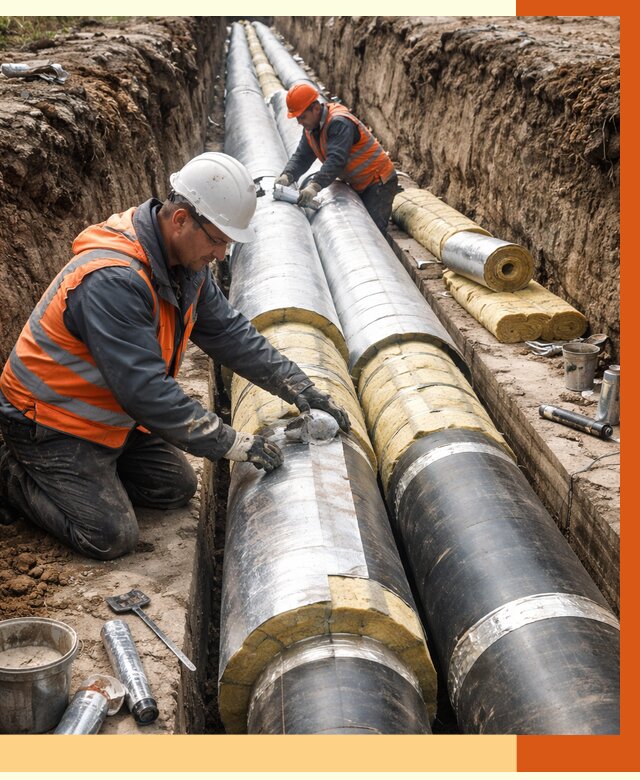 Утепление теплотрассы в Россоши от 4666 руб./м2 — ппу и комплексная изоляция | ТепломастерРсс