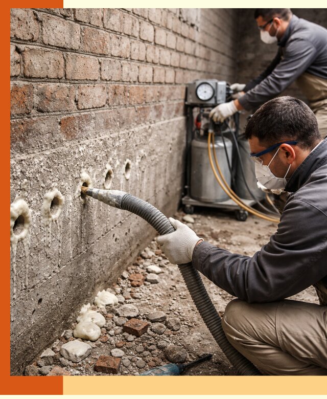 Заполнение колодцевой кладки ППУ в Россоши быстро и герметично