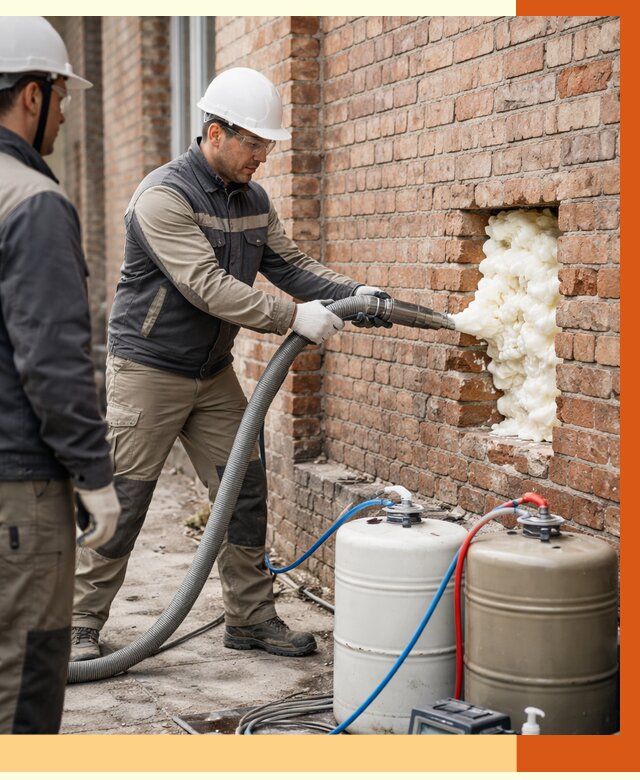 Заливка ППУ в пустоты кирпичной стены в Россоши от 2851 руб. | ТепломастерРсс