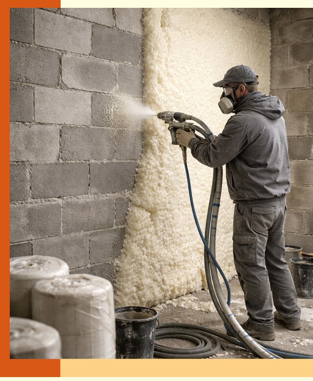 Утепление блочной стены ППУ в Россоши качественно и надёжно