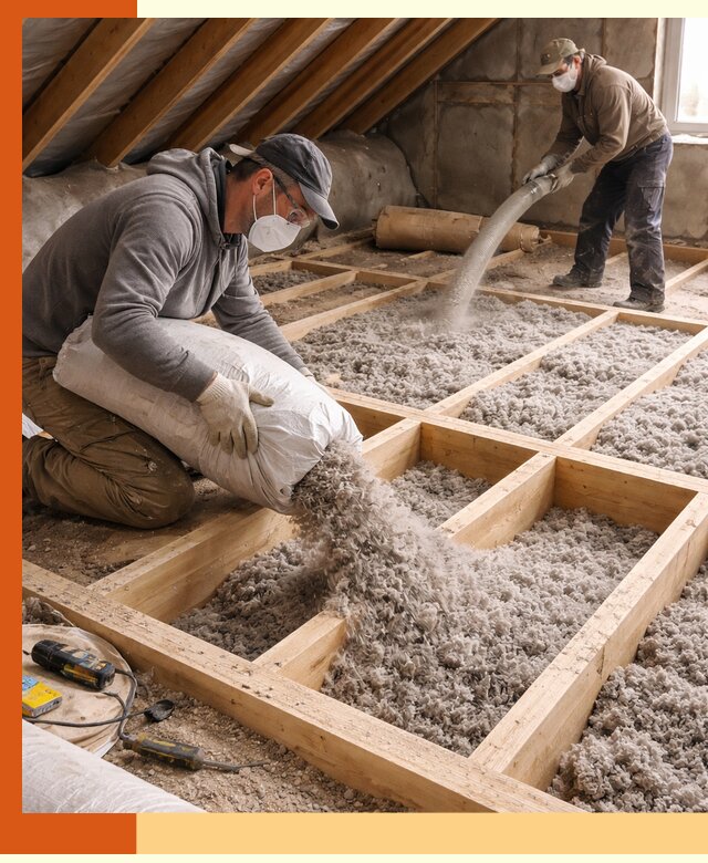 Заполнение полостей чердачного перекрытия в Россоши качественно и надёжно