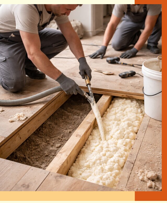 Заполнение пустот пола в Россоши от 2800 руб. — утепление пустот пола под ключ | ТепломастерРсс