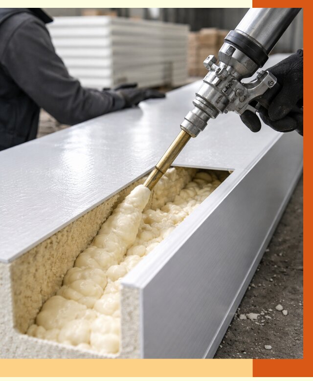 Заполнение пустот холодильных панелей в Россоши от 7777 руб. | ТепломастерРсс