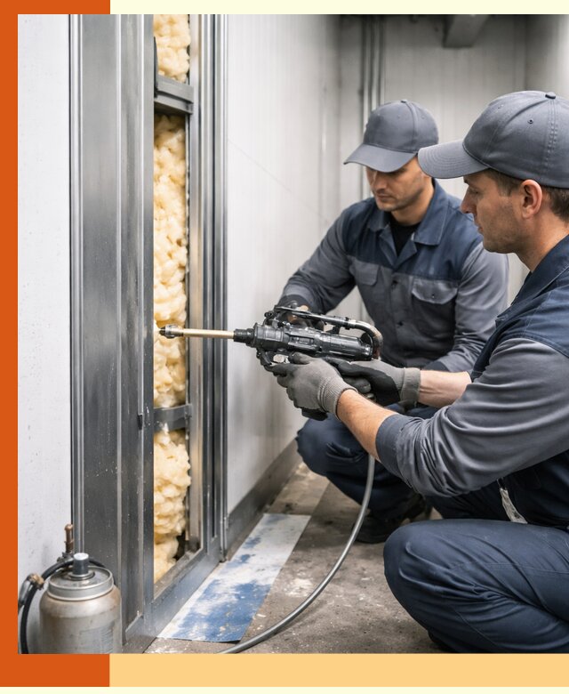 Заполнение пустот холодильных панелей в Россоши специализированной пеной