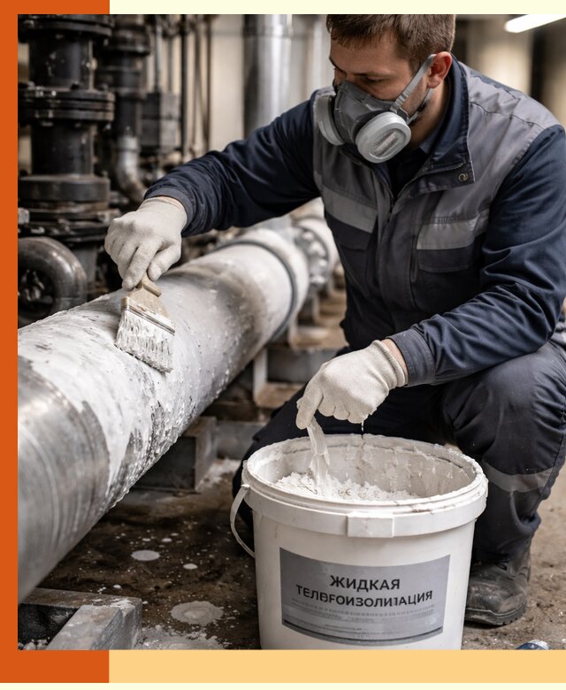 Утепление оборудования жидкой теплоизоляцией в Россоши