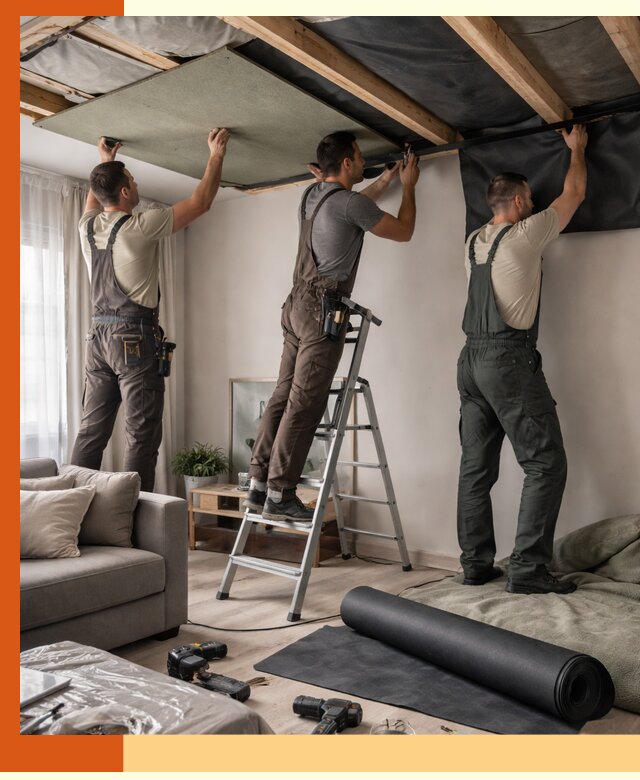 Шумоизоляция потолка в Россоши — профессиональное устранение шумов