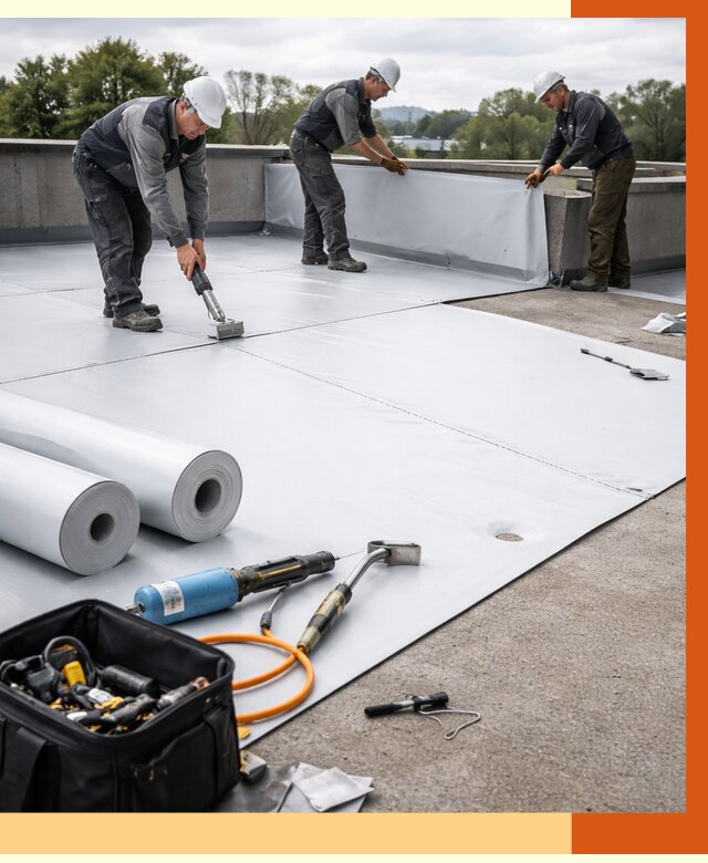 Гидроизоляция мембранной кровли в Россоши от 7777 руб./м² — профессионально | ТепломастерРсс