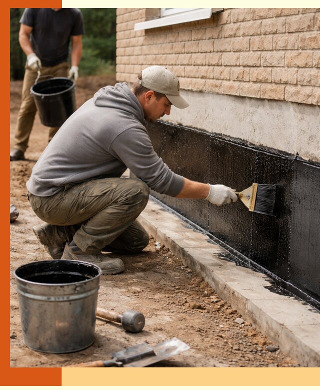 Гидроизоляция цоколя домов и зданий в Россоши эффективными методами