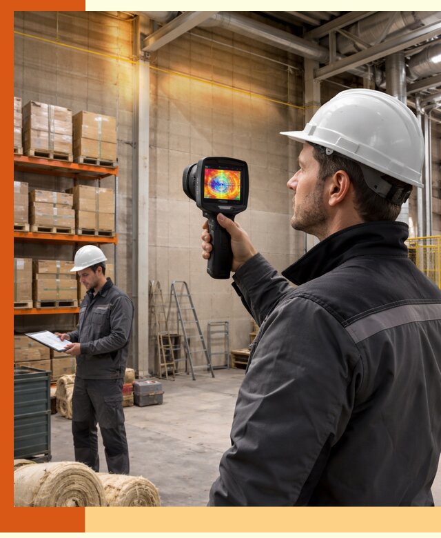 Тепловизионное обследование склада и выявление утечек в Россоши