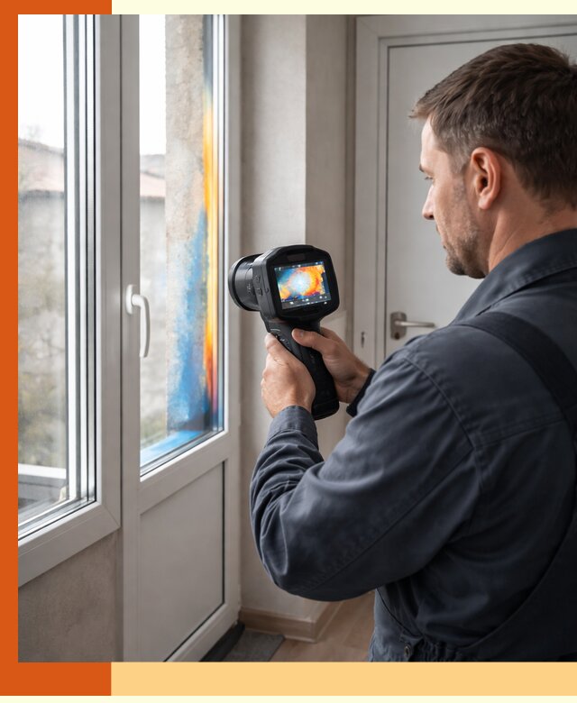 Тепловизионное обследование окон и дверей в Россоши