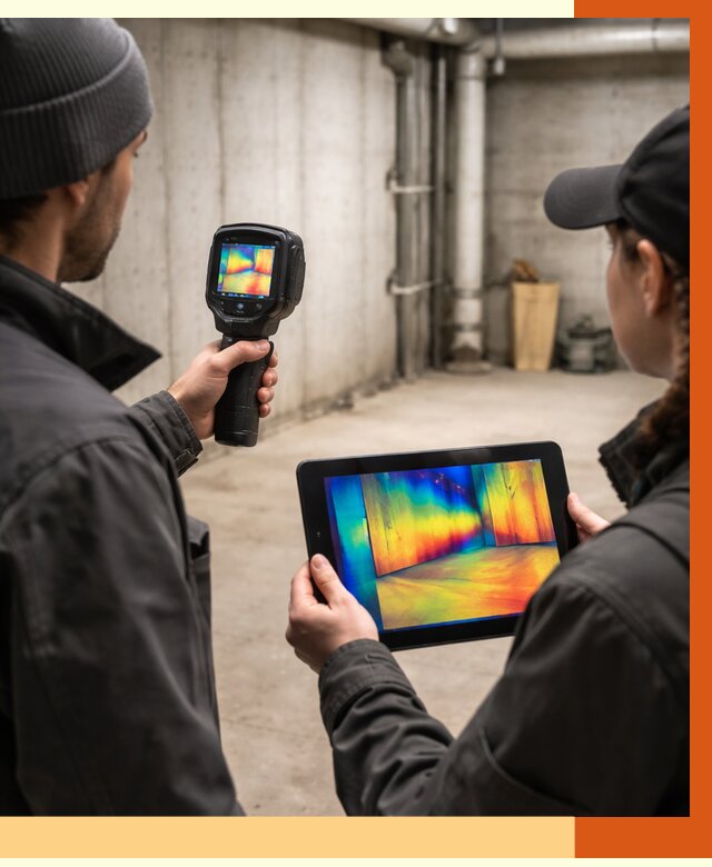 Тепловизионное обследование подвала в Россоши от 4666 руб. — проверка гидроизоляции | ТепломастерРсс