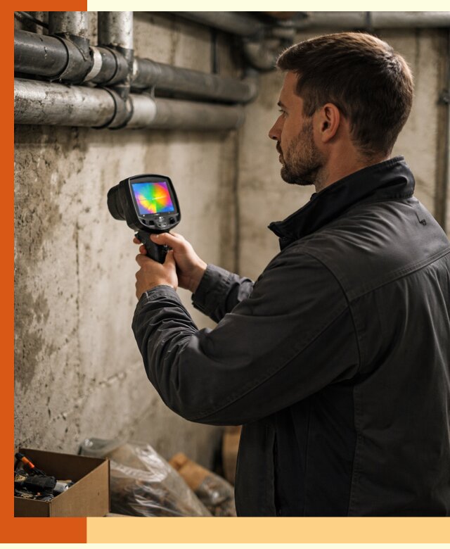 Тепловизионное обследование подвала в Россоши для поиска утечек тепла
