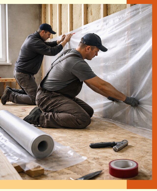 Монтаж пароизоляции в Россоши от 2592 руб. — установка и укладка под ключ | ТепломастерРсс